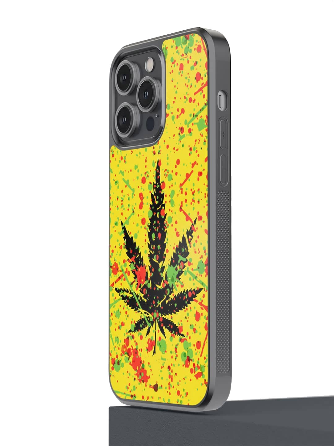 

macmerise Rasta Splash iPhone 14 Pro Max Bumper Case Cover, Yellow