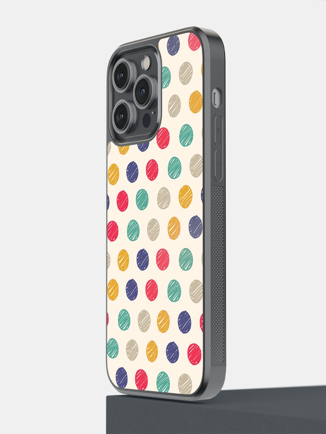 

macmerise Polka Dot Scribbles Pattern iPhone 14 Pro Max Bumper Case Cover, Cream