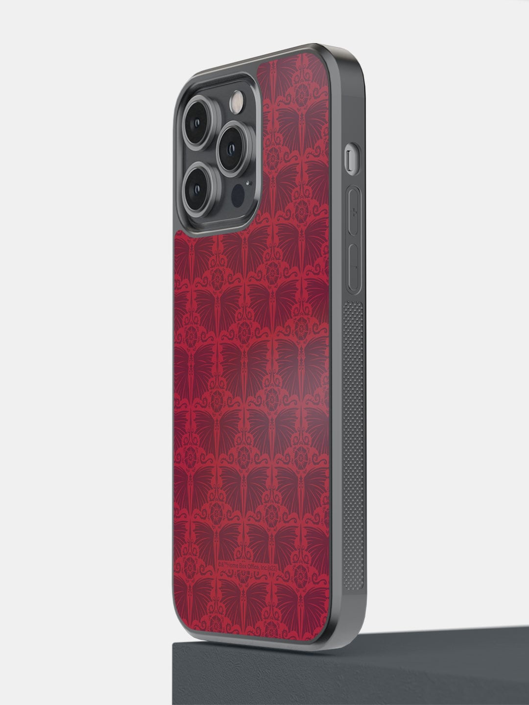 

macmerise Wing Pattern Pattern iPhone 14 Pro Max Bumper Case Cover, Red