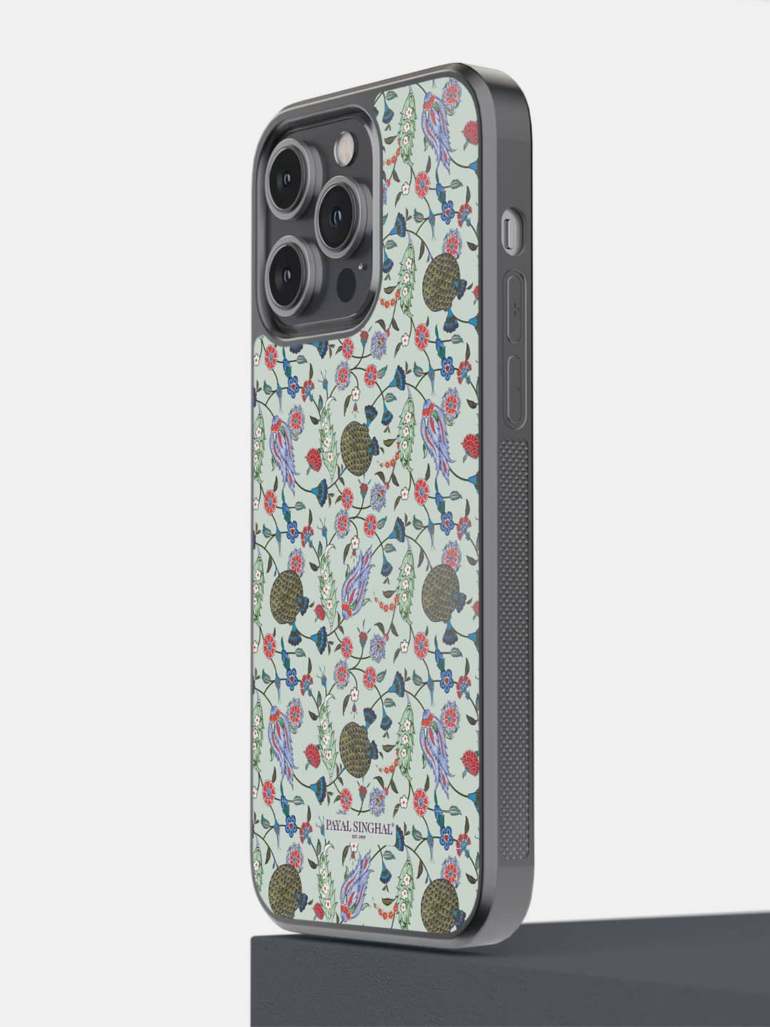 

macmerise Floral Printed iPhone 14 Pro Max Phone Bumper Case, Grey