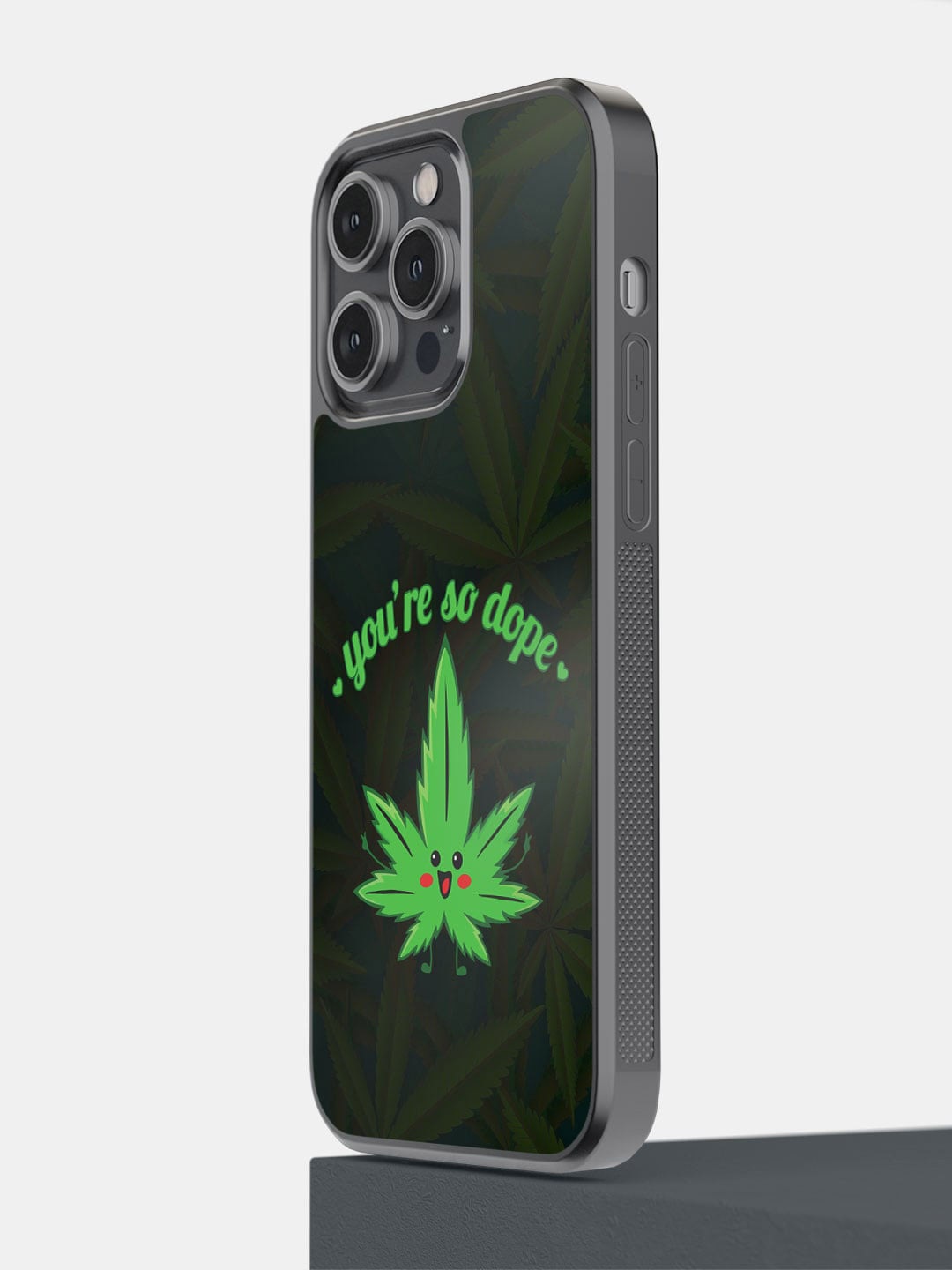 

macmerise You Are So Dope Pattern iPhone 14 Pro Max Bumper Case Cover, Black