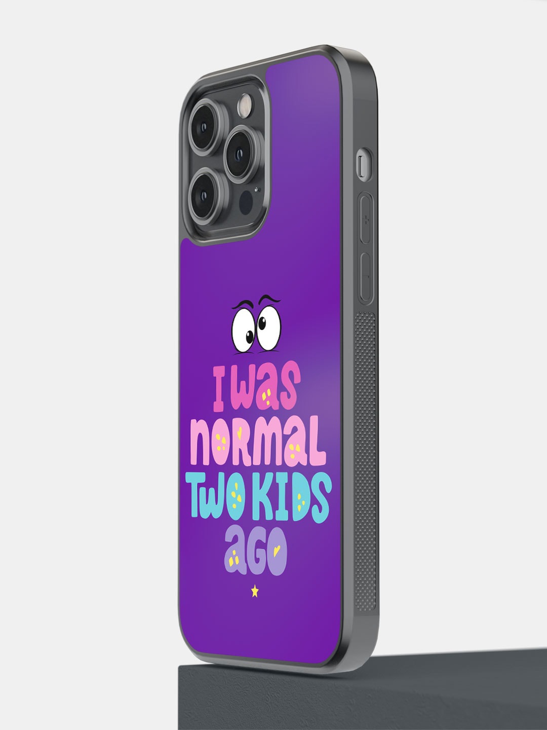 

macmerise Normal Two Kids Ago Pattern iPhone 14 Pro Max Bumper Case Cover, Purple