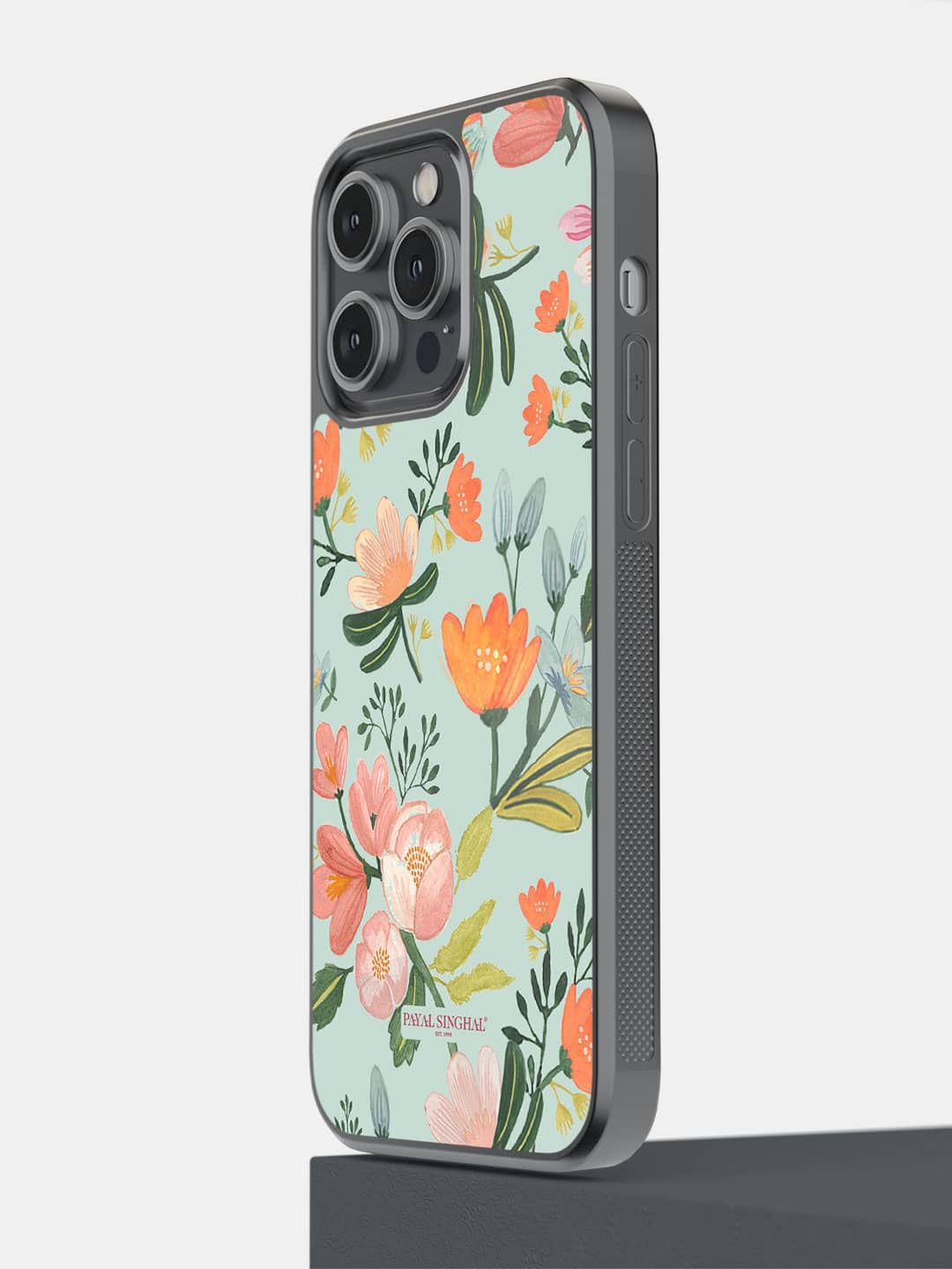 

macmerise Flower Pattern iPhone 14Pro Max Bumper Case, Green