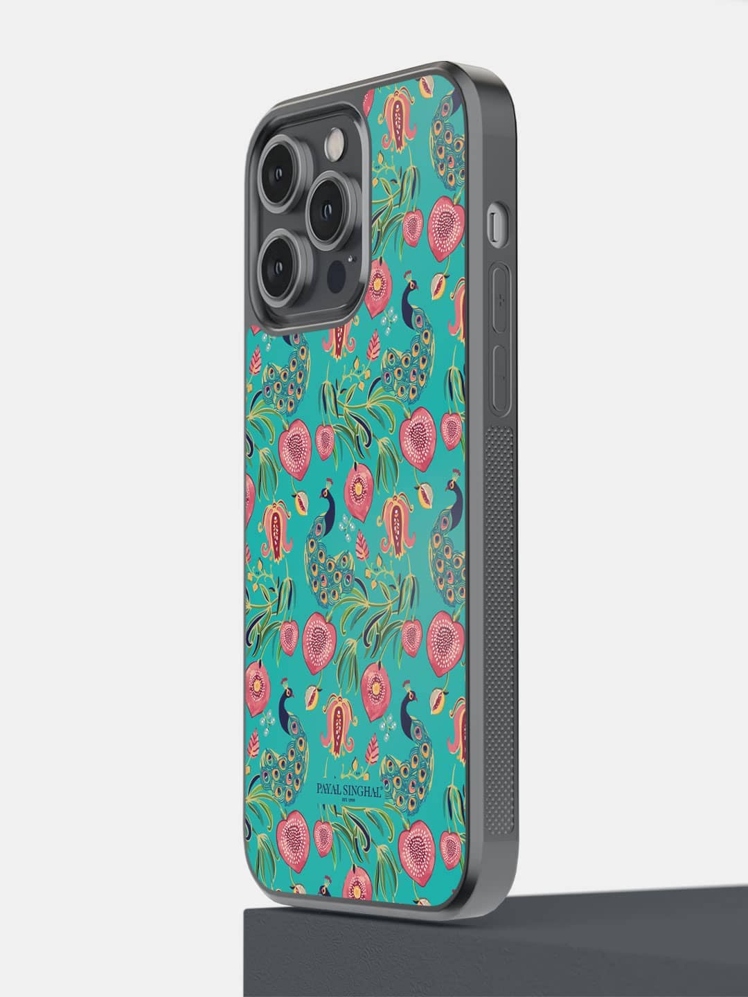 

macmerise Floral Printed iPhone 14 Pro Max Bumper Case Cover, Green