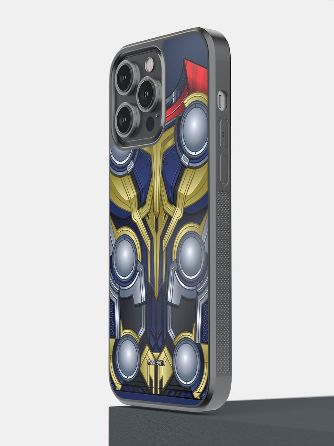 

macmerise Suit up Worthy Thor Pattern iPhone 14 Pro Max Bumper Case Cover, Blue