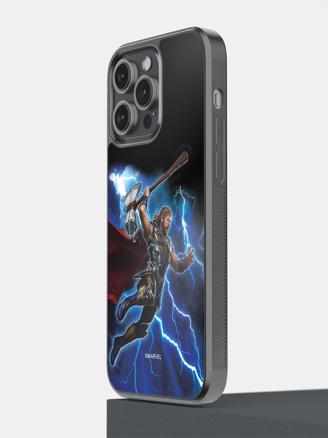 

macmerise Worthy Thor Attack Printed iPhone 14 Pro Max Bumper Case Cover, Black
