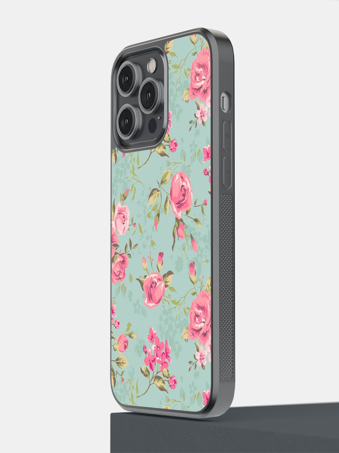 

macmerise Floral Printed iPhone 14 Pro Max Bumper Case Cover, Green