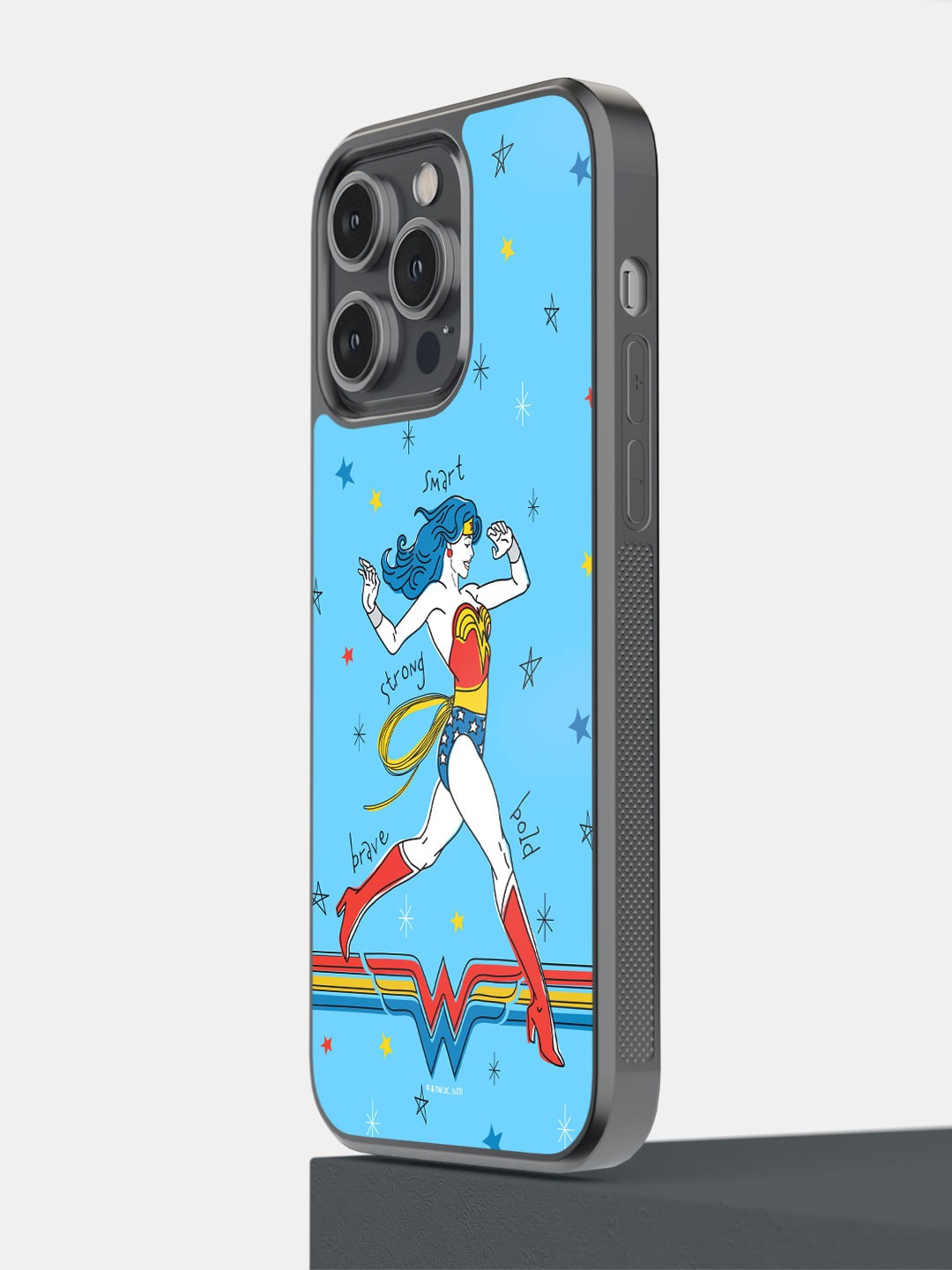

macmerise Wonder Woman Printed iPhone 14 Pro Max Bumper Case Cover, Blue