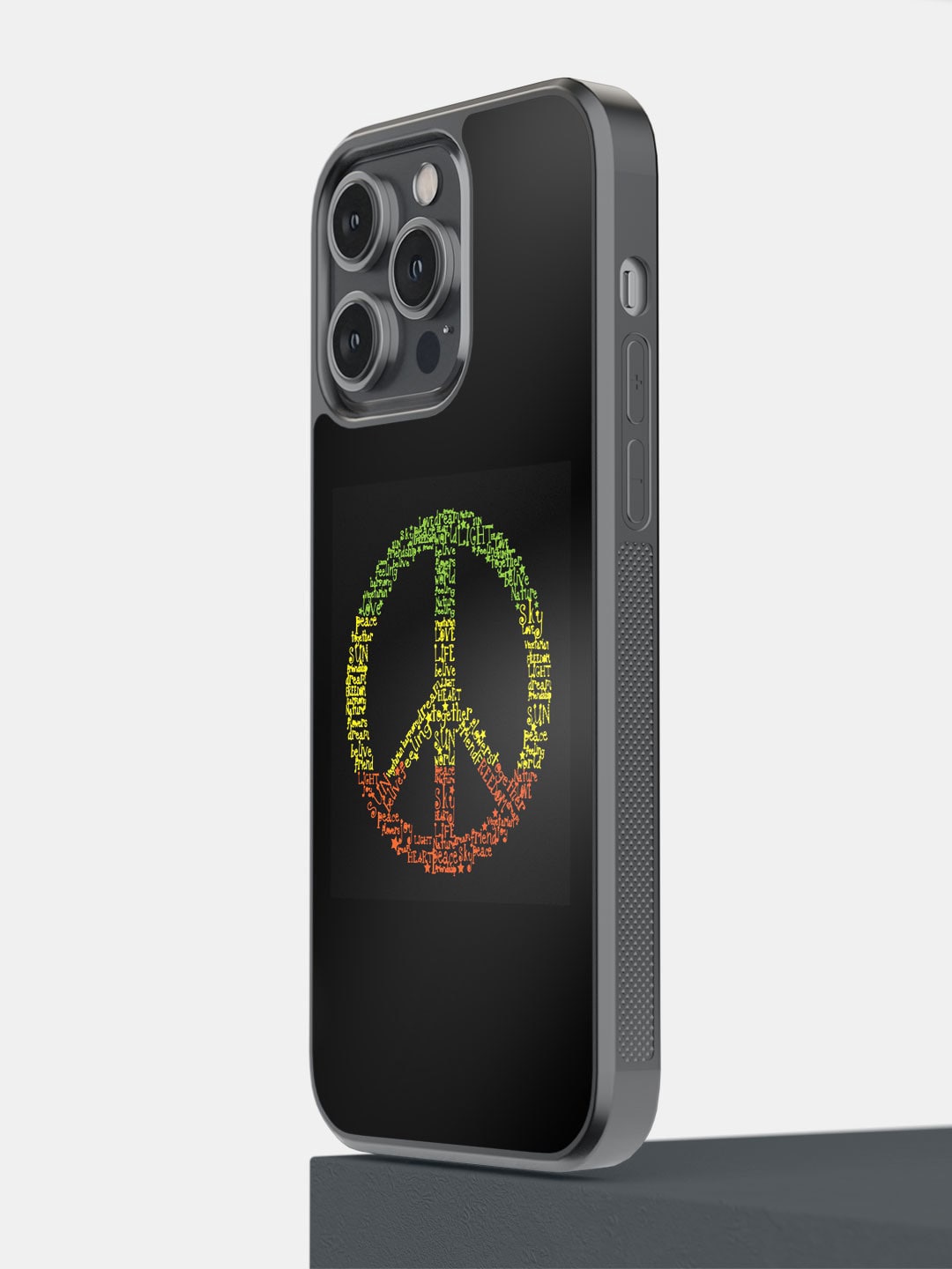 

macmerise Symbol of Peace Pattern iPhone 14 Pro Max Bumper Case Cover, Black