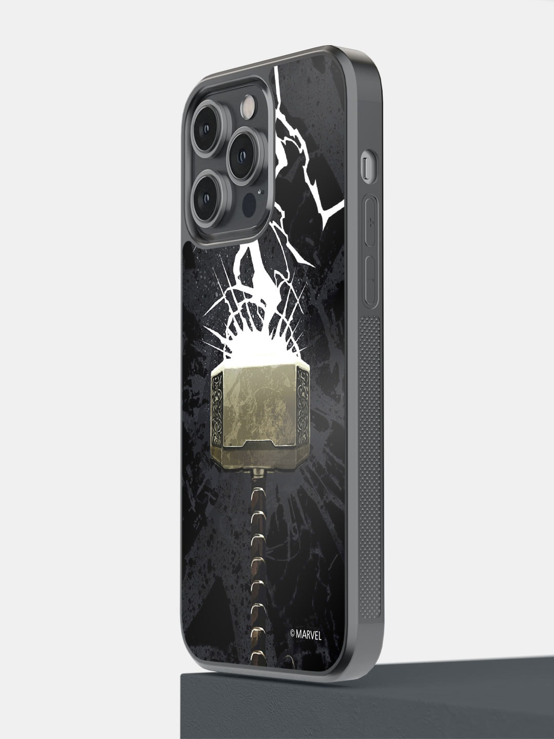 

macmerise The Thunderous Hammer Printed iPhone 14 Pro Max Bumper Case Cover, Black