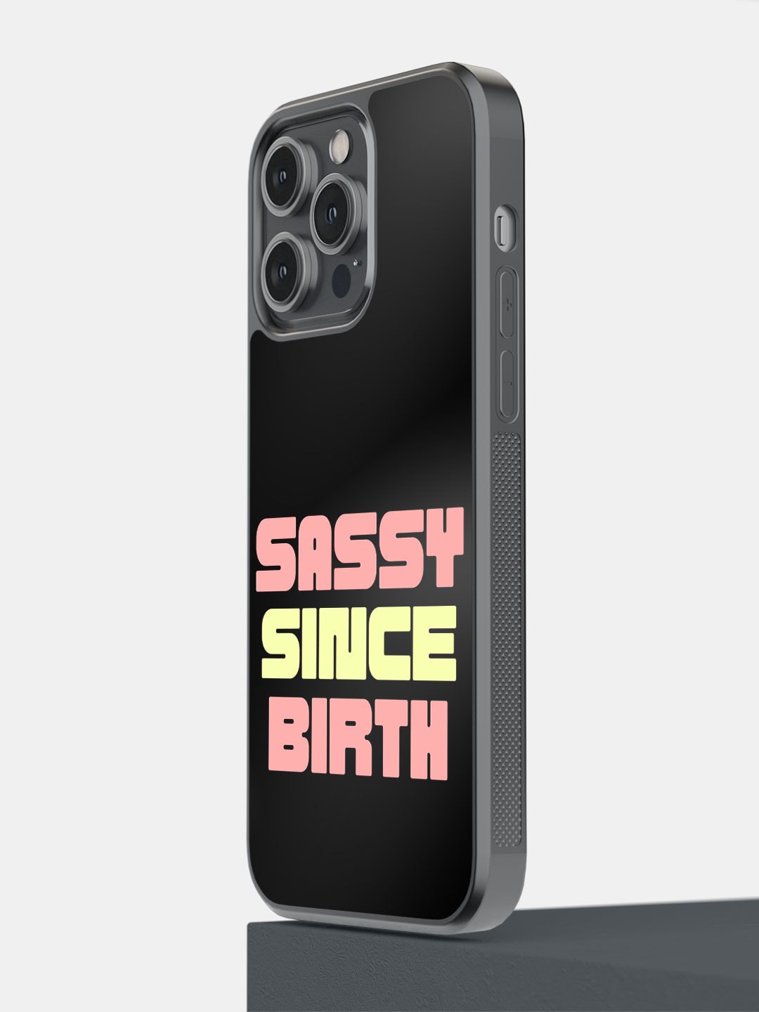 

macmerise Sassy Since Birth iPhone 14 Pro Max Bumper Case Cover, Black