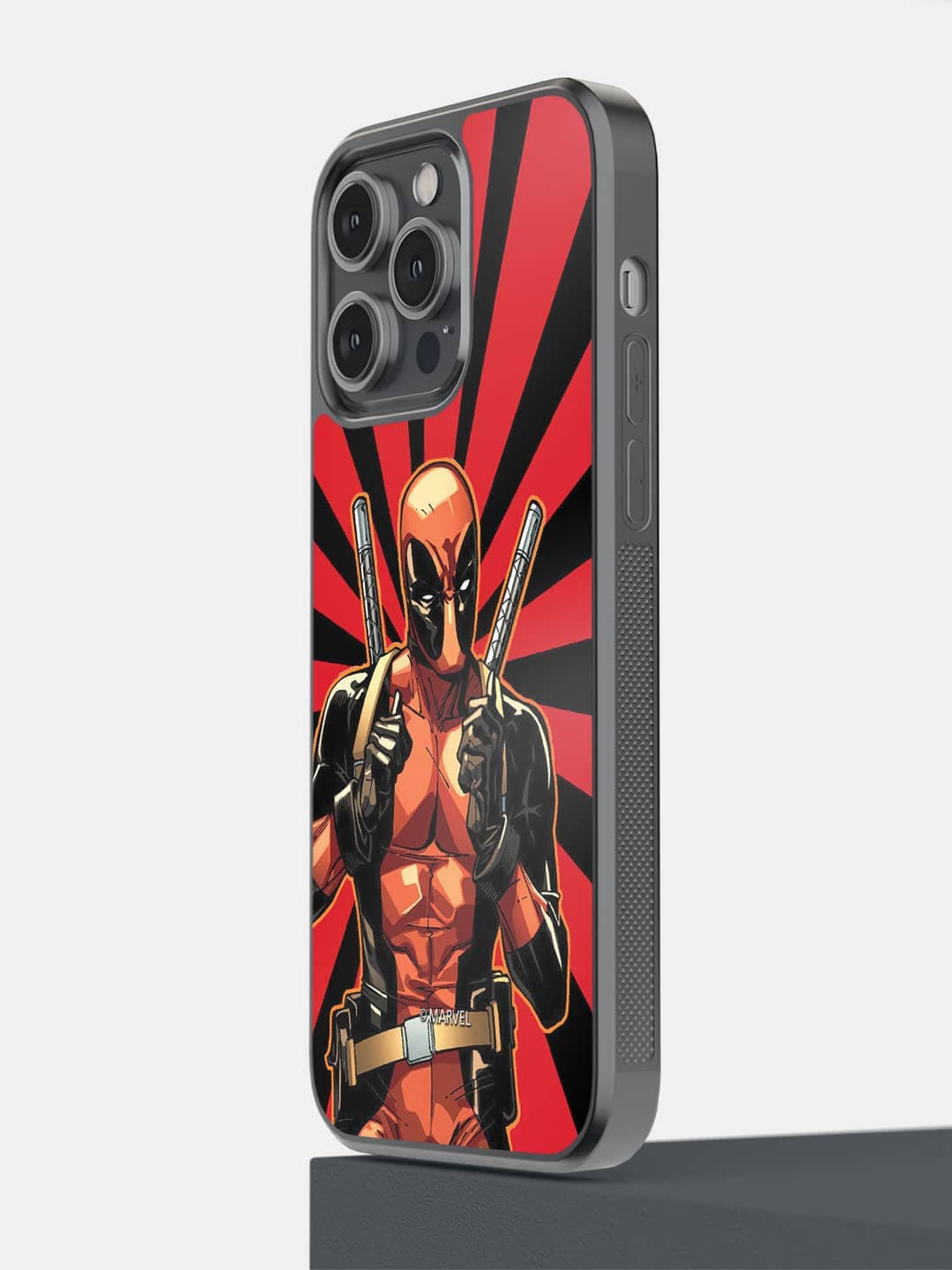 

macmerise Deadpool Printed iPhone 14 Pro Max Bumper Case Cover, Black