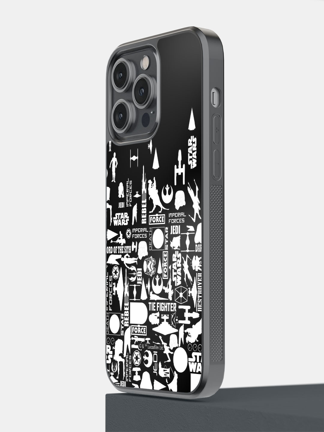 

macmerise Star Wars Era Printed iPhone 14 Pro Max Bumper Case Cover, Black