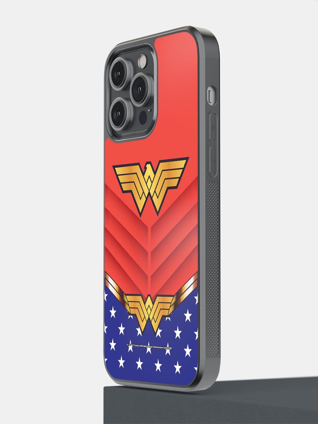 

macmerise Suit up Wonder Woman iPhone 14 Pro Max Bumper Case Cover, Red