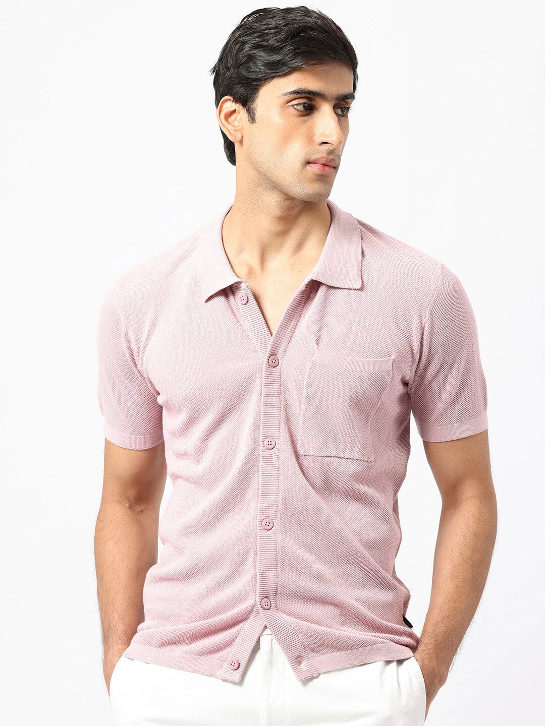 

RARE RABBIT Men Boise Slim Fit Cotton Shirt, Pink