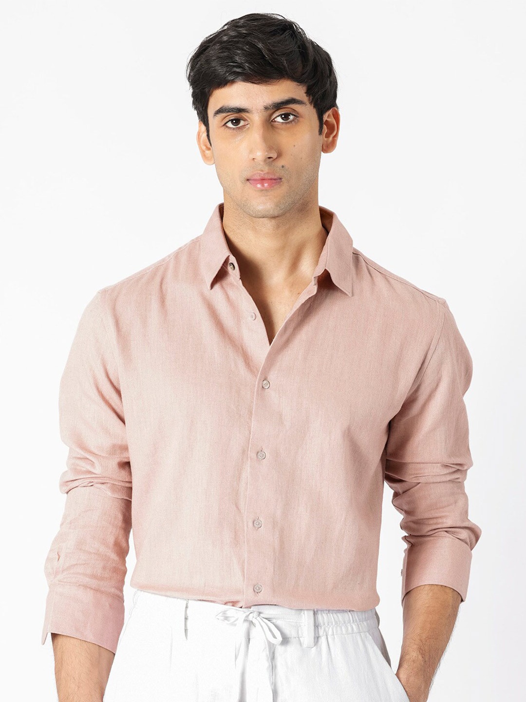 

RARE RABBIT Men Lunet Slim Fit Opaque Cotton Shirt, Pink