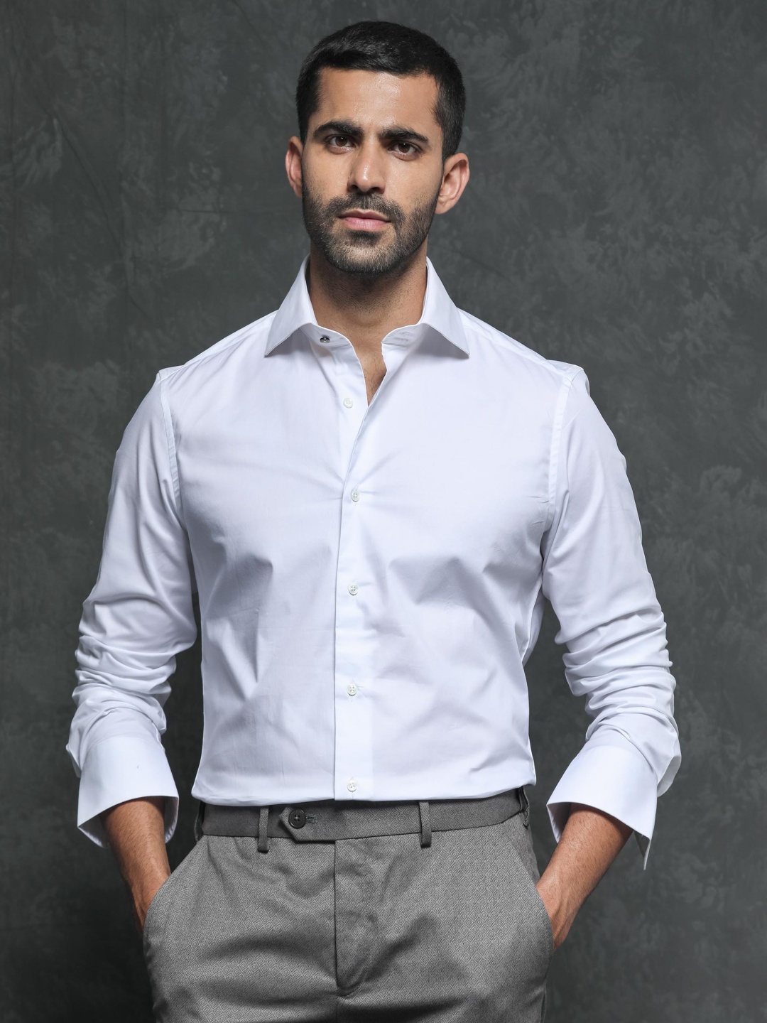 

RARE RABBIT Men Ronas Slim Fit Cotton Formal Shirt, White