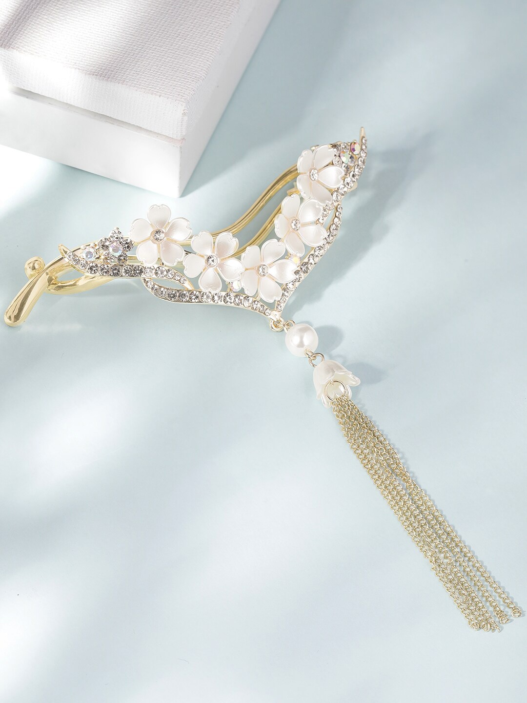 

Rubans Embellished French Barrette, Gold