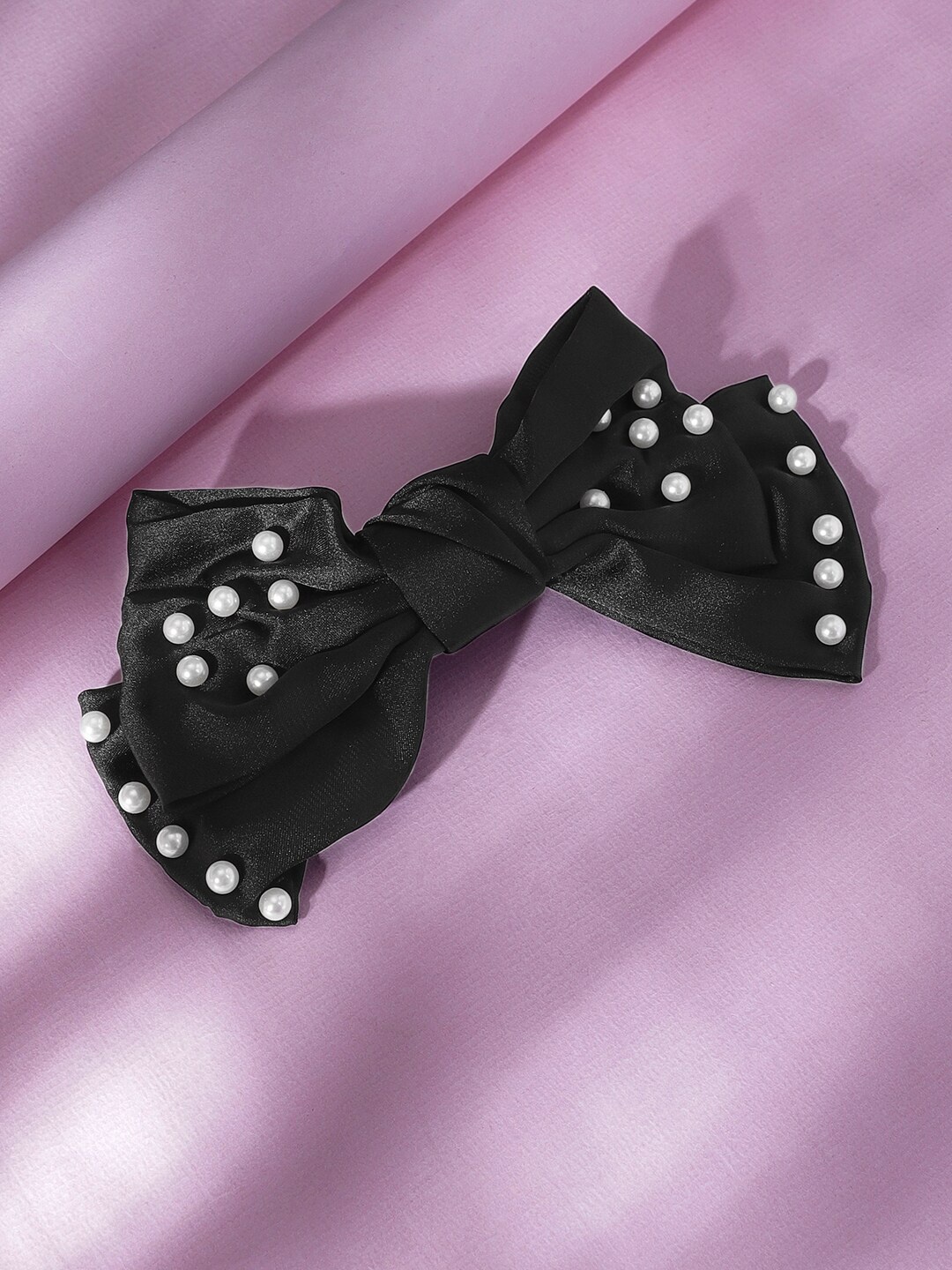 

Rubans Embellished French Barrette, Black