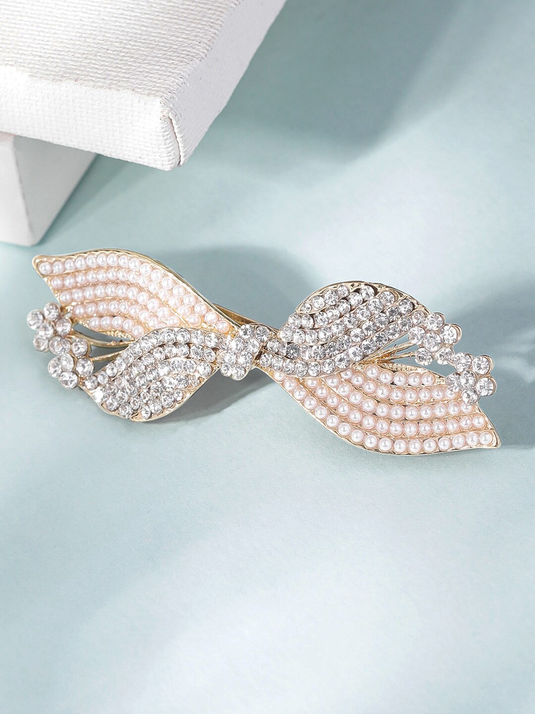 

Rubans Embellished French Barrette, Gold