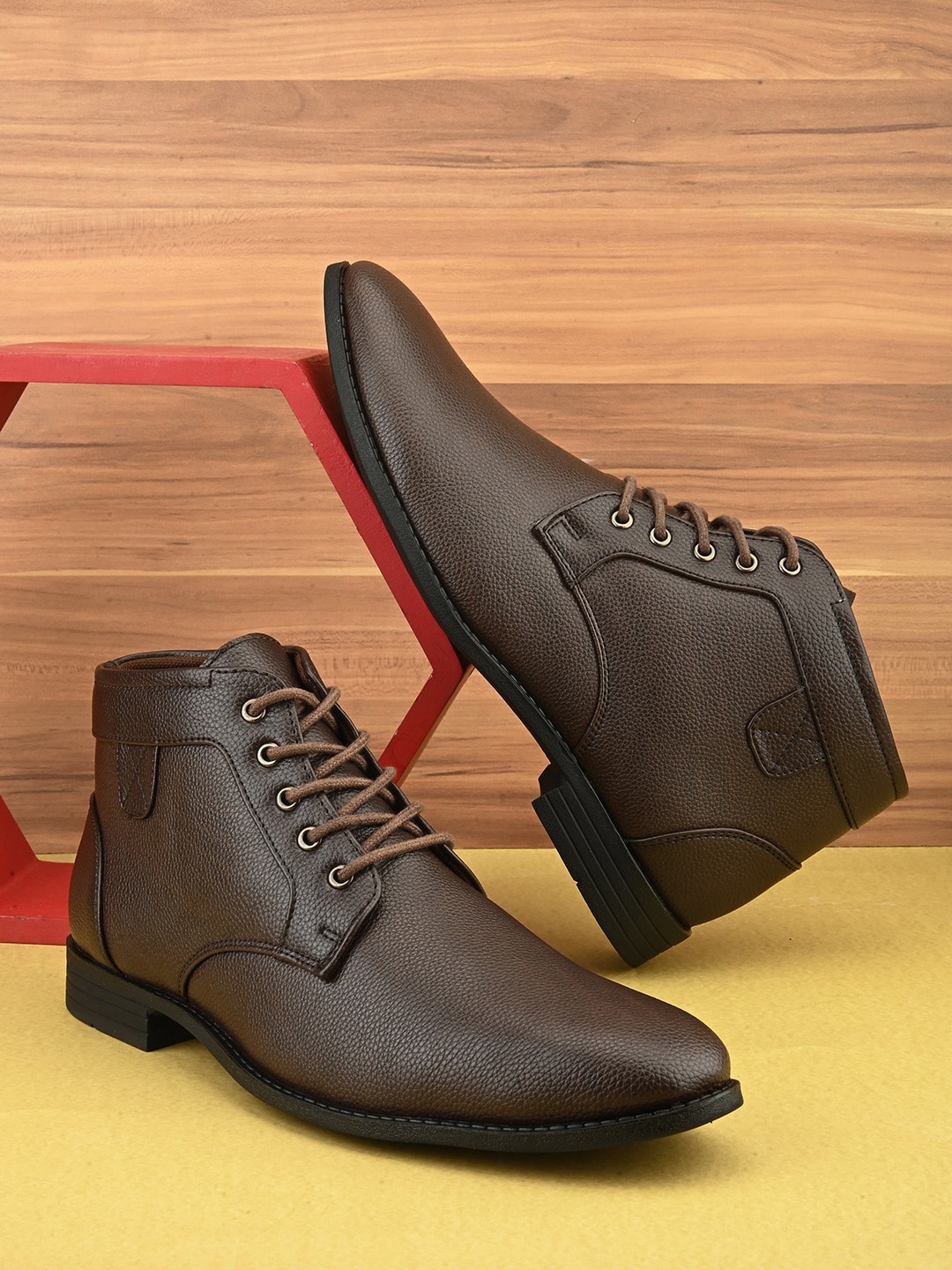 

The Roadster Lifestyle Co. Men Brown Mid Top Regular Boots
