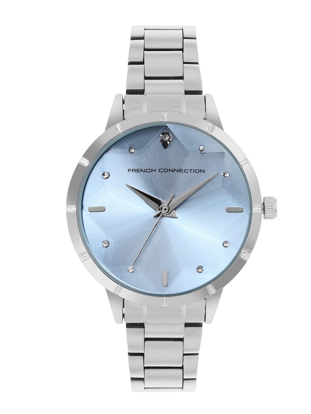 

French Connection Lucienne Women Embellished Stainless Steel Analogue Watch FCN00078B, Blue