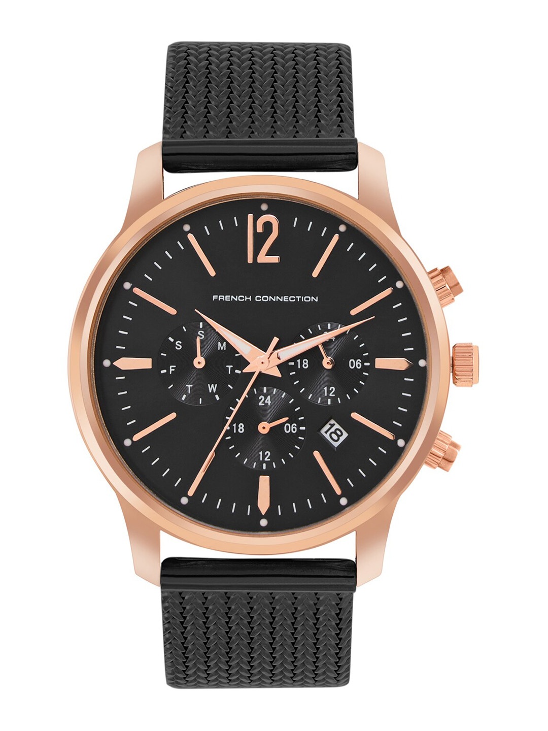 

French Connection Men Dial & Stainless Steel Straps Analogue Watch FCN00056C, Black