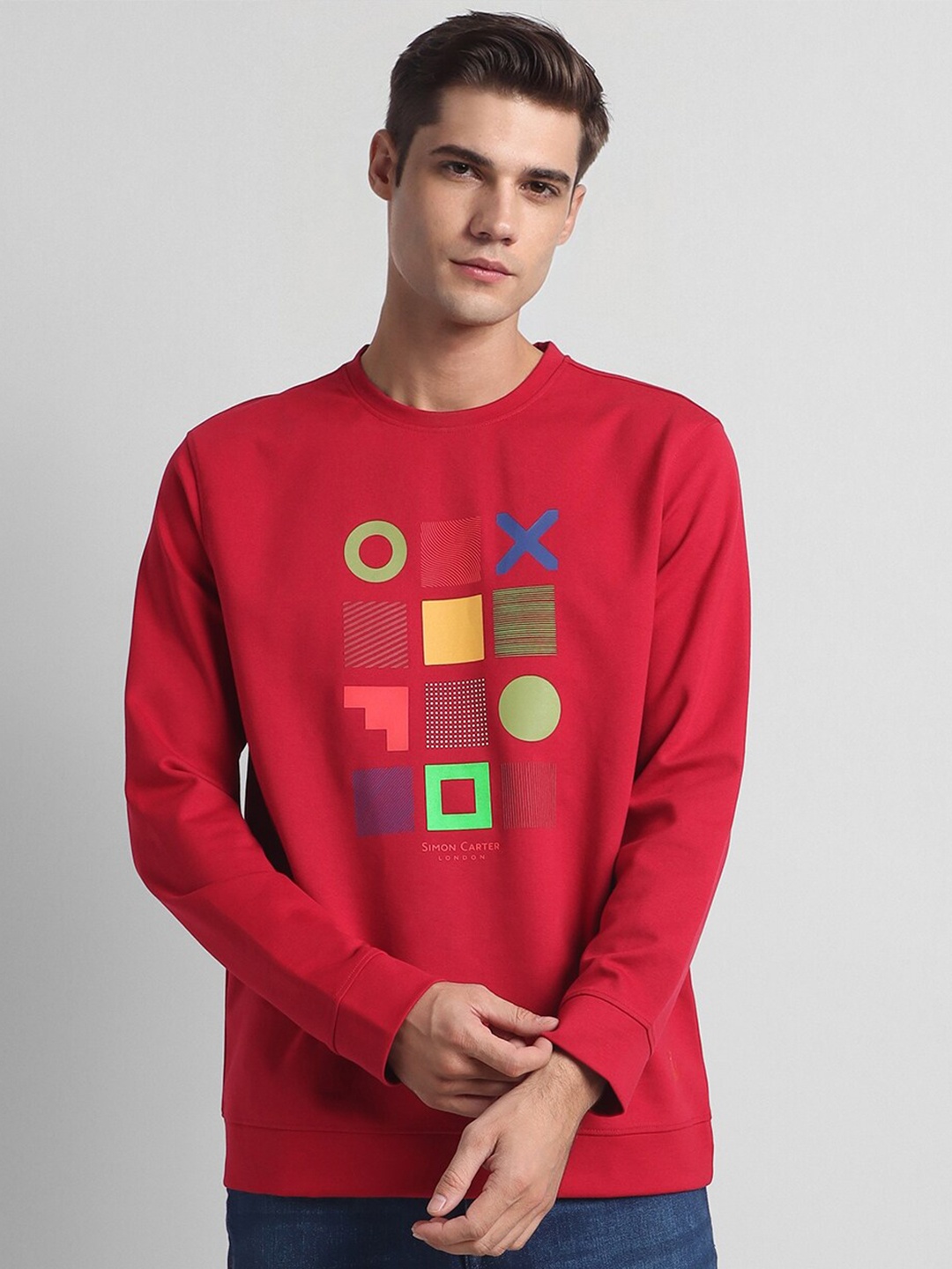 

SIMON CARTER LONDON Graphic Printed Sweatshirt, Red