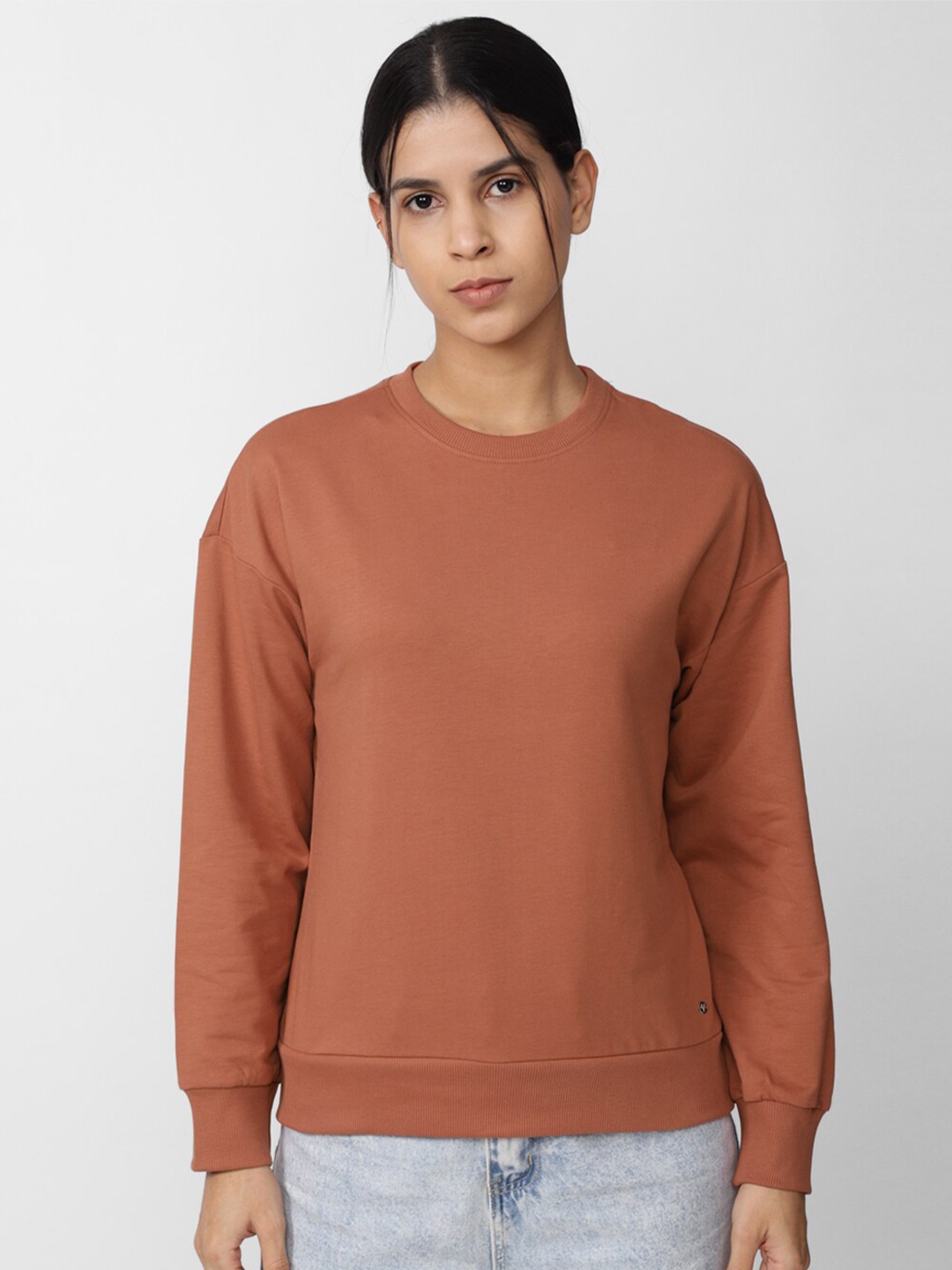 

Van Heusen Woman Round Neck Long Sleeves Pullover Sweatshirt, Orange