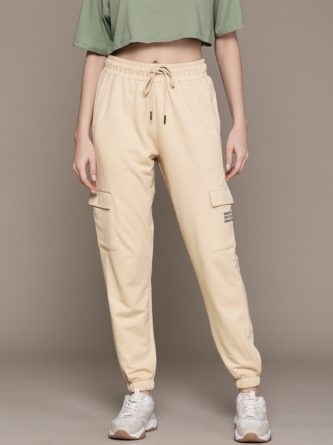 

Roadster Women Solid Regular Fit Joggers, Khaki