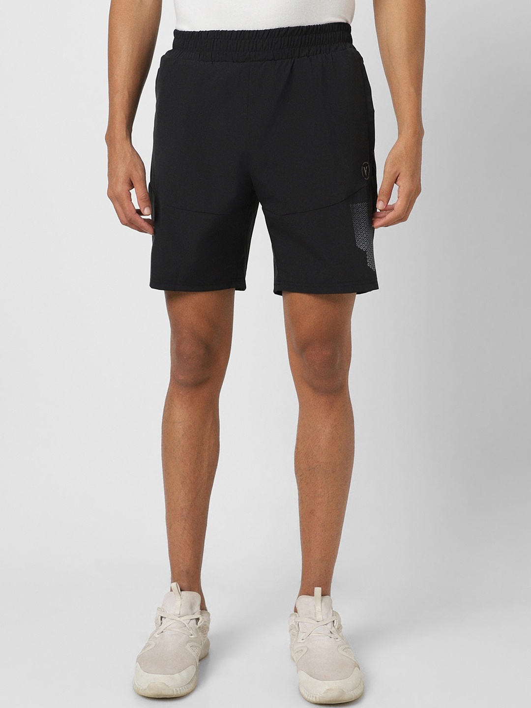 Van Heusen Flex Men Mid-Rise Casual Shorts, Black