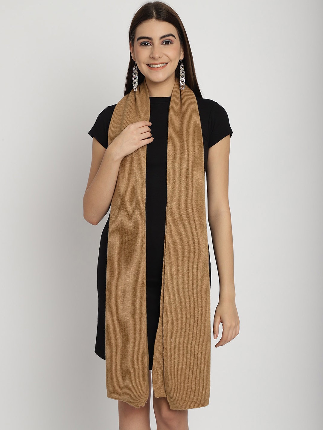 

ELLIS Textured Acrylic Muffler, Camel brown