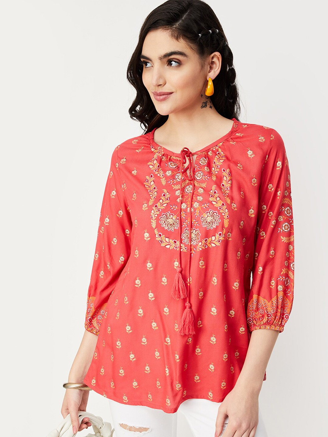 

max Ethnic Motifs Printed Tunic, Pink