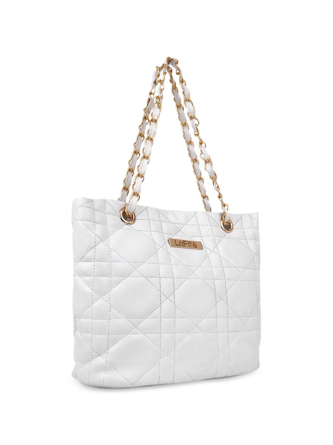 

LaFille Structured Shoulder Bag With Quilted, White