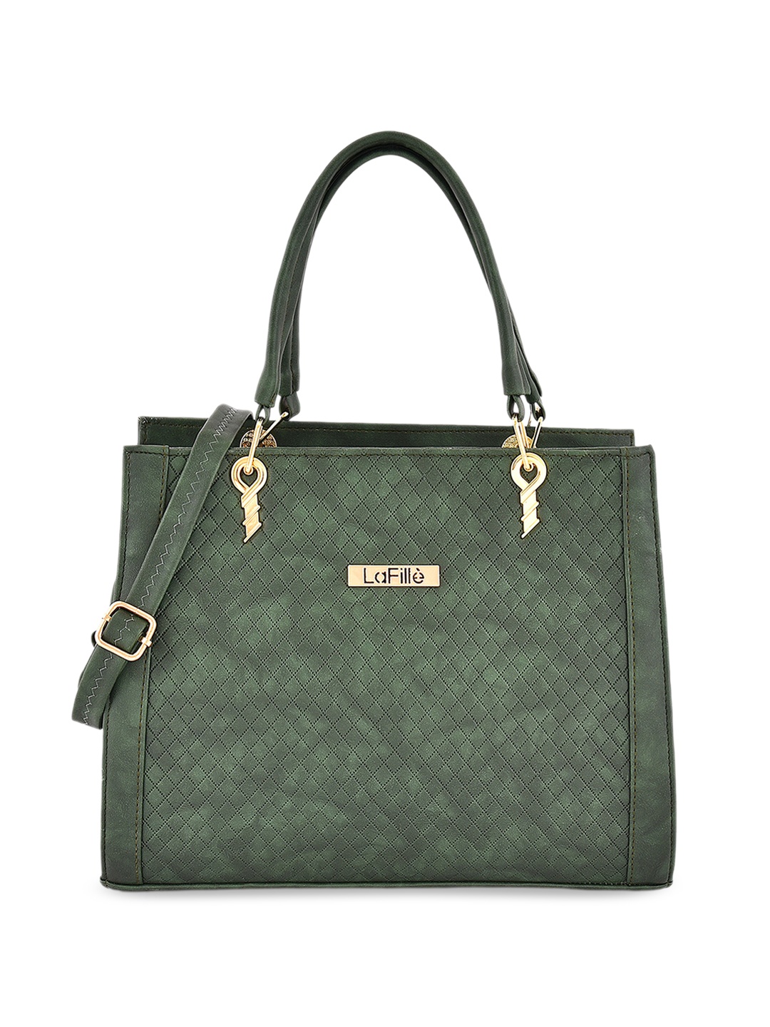 

LaFille Textured Structured Handheld Bag, Green