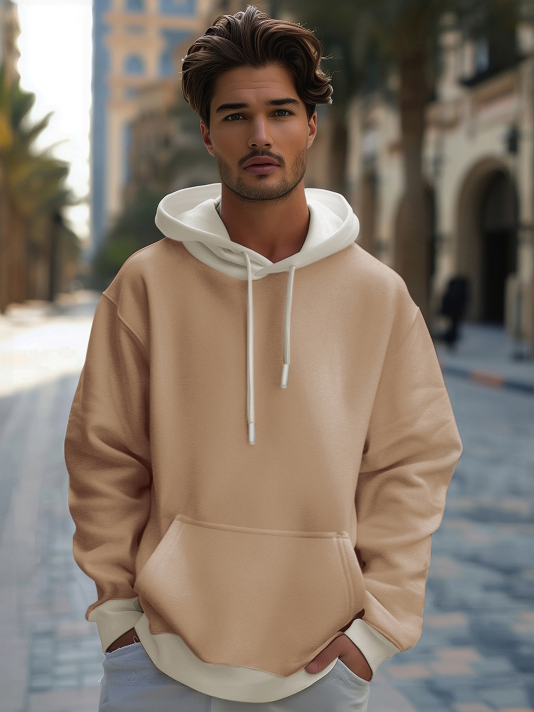 Bewakoof Heavy Duty 1.0 Men Oversized Hoodies, Brown