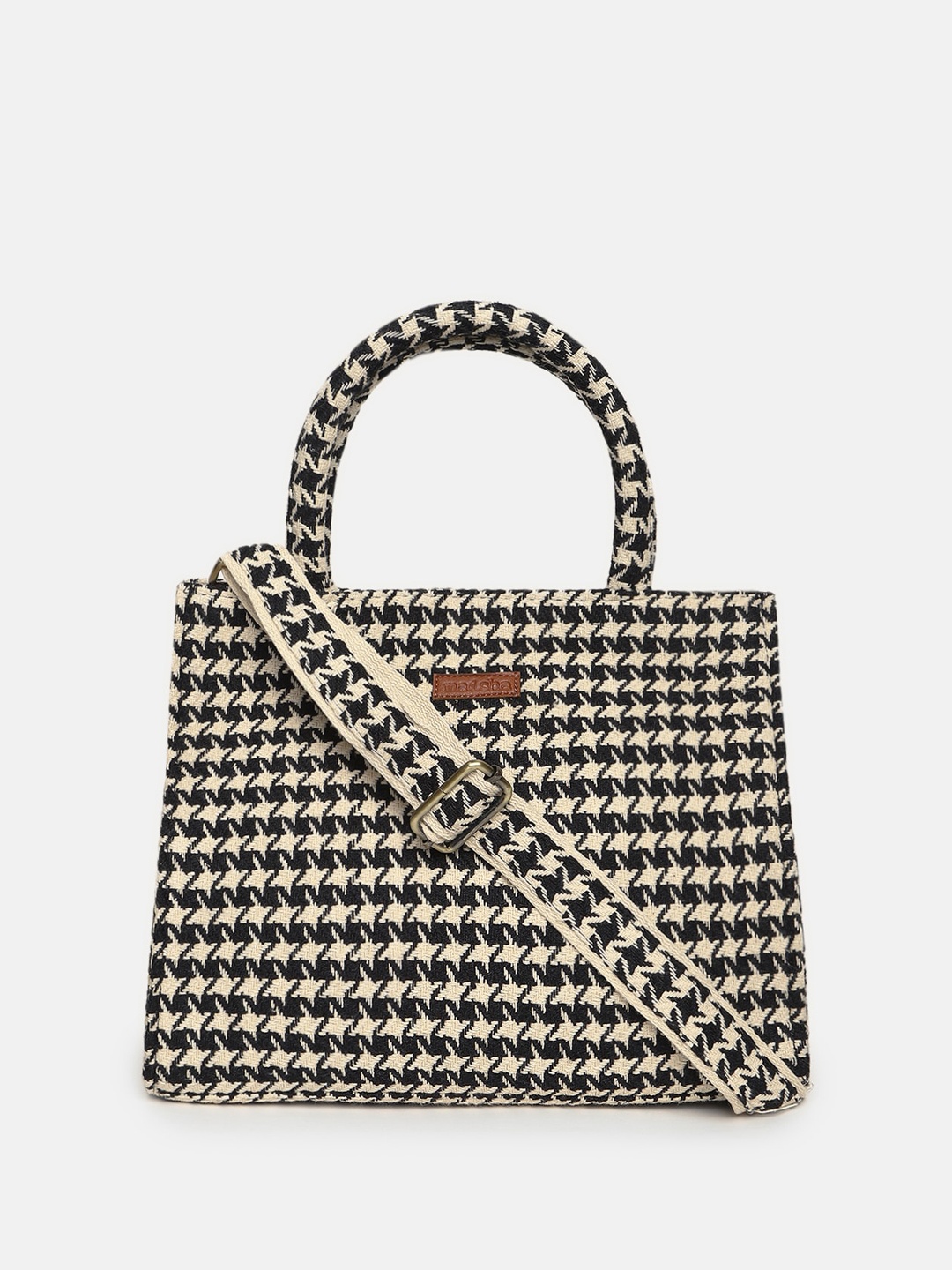 

Maisha Checked Swagger Handheld Bag, Beige
