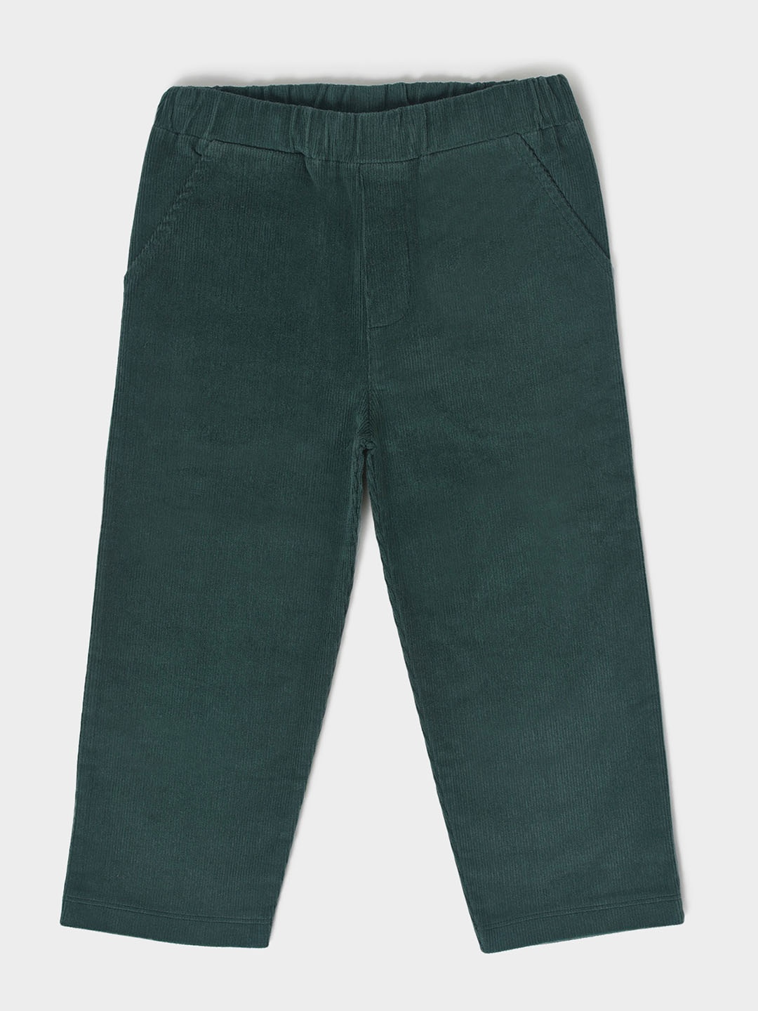 

MiArcus Kids Mid-Rise Wrinkle Free Corduroy Cotton Regular Trousers, Green