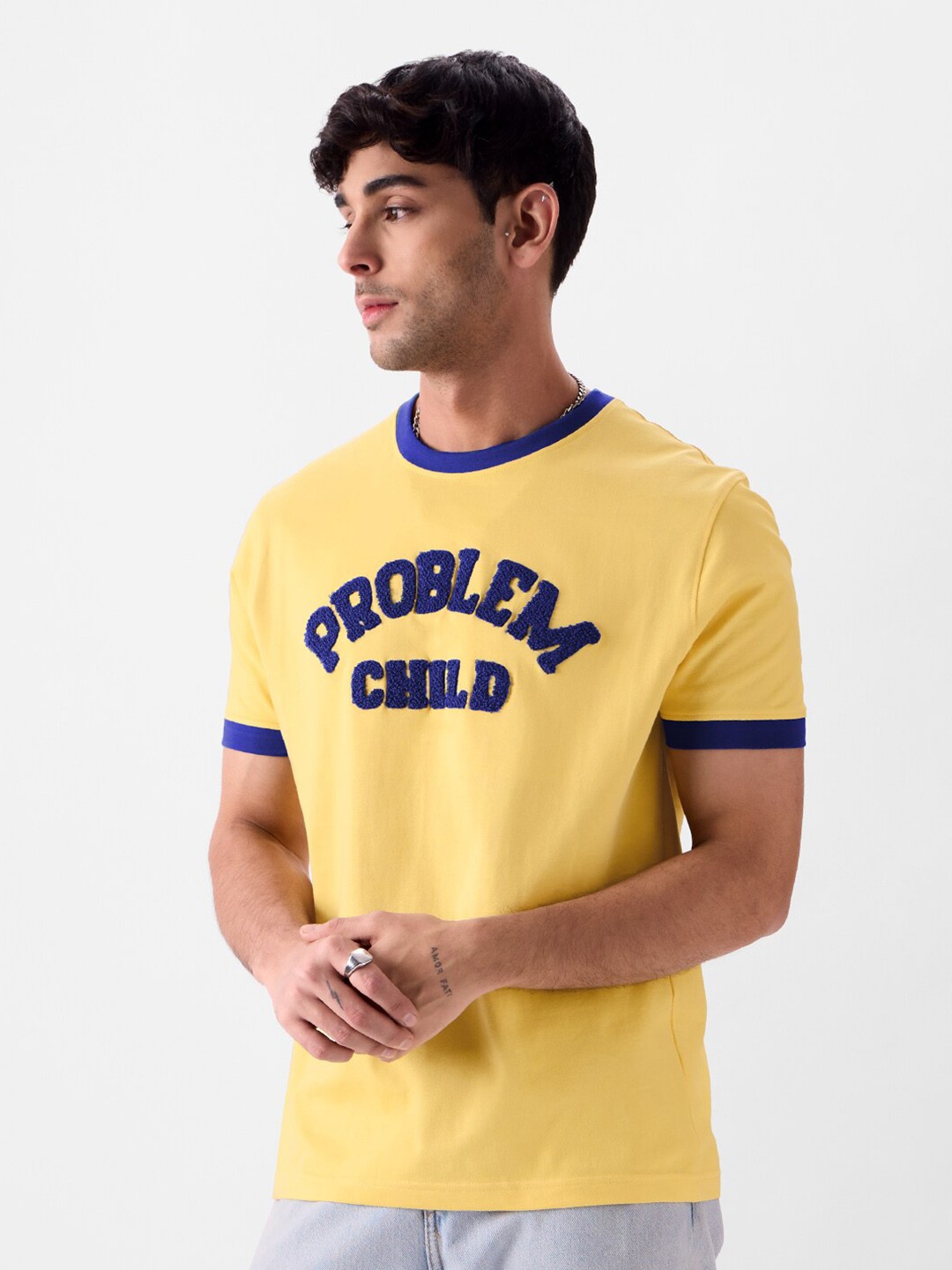

The Souled Store Typography Printed Cotton T-Shirt, Yellow