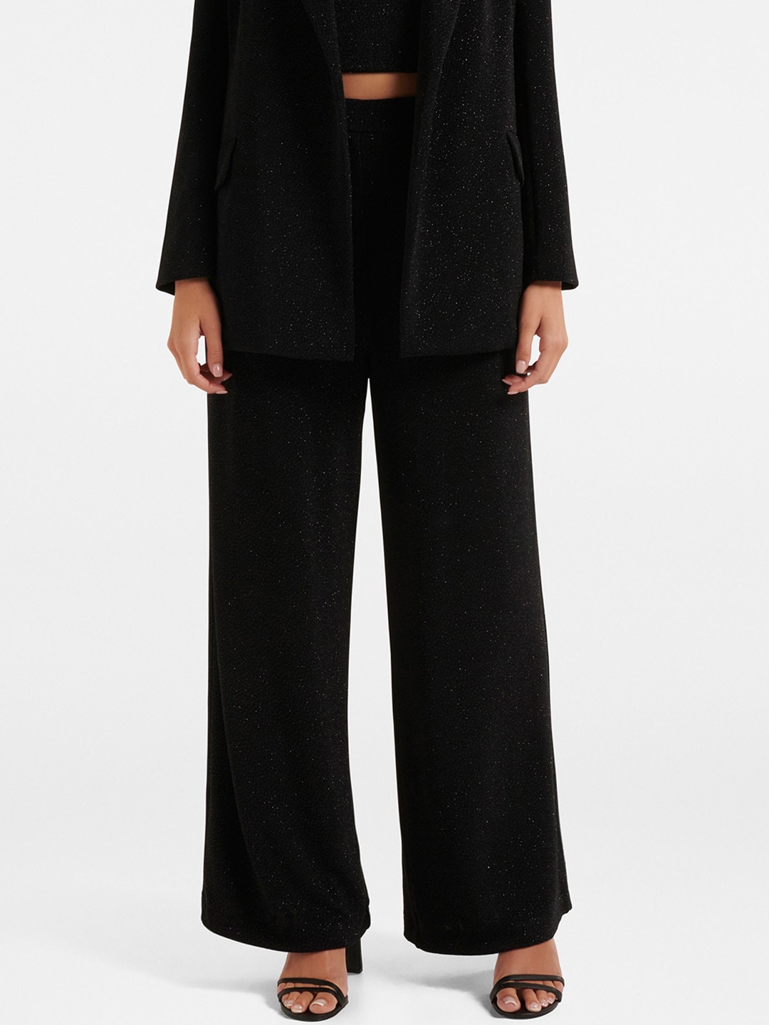 

Forever New Women High-Rise Parallel Trousers, Black