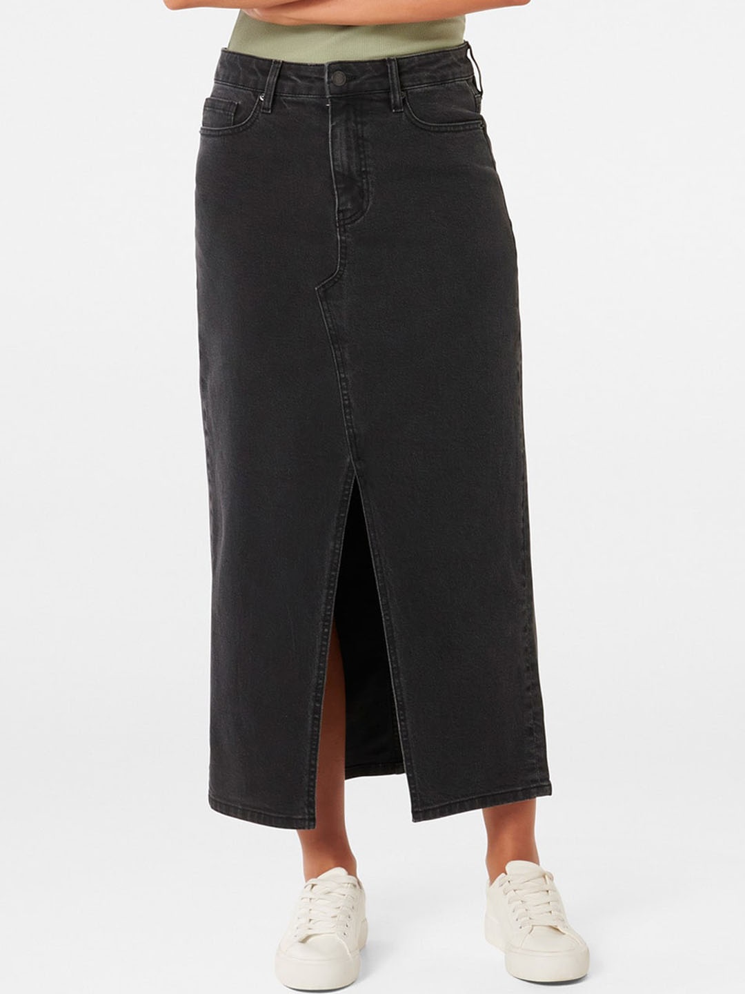 

Forever New Straight Midi A-Line Skirt, Black