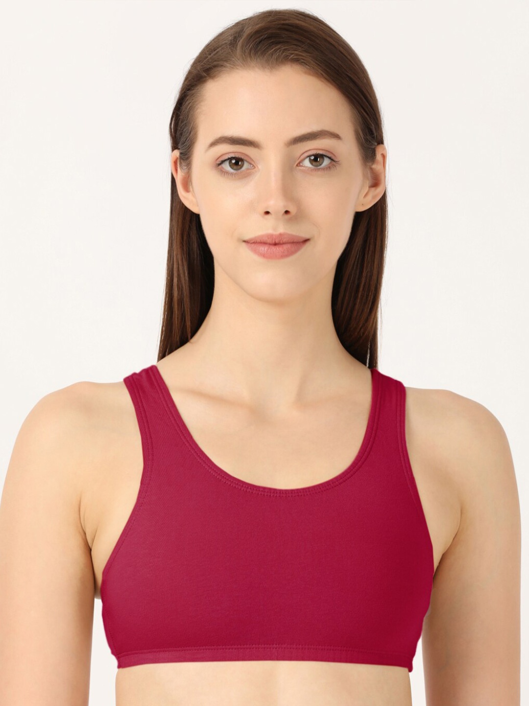 

Jockey Super Combed Cotton Stretch Slip On Bra With StayFresh Treatment-1582, Red
