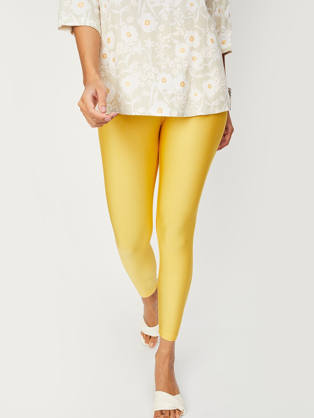 

max Cotton Ankle Length Leggings, Yellow