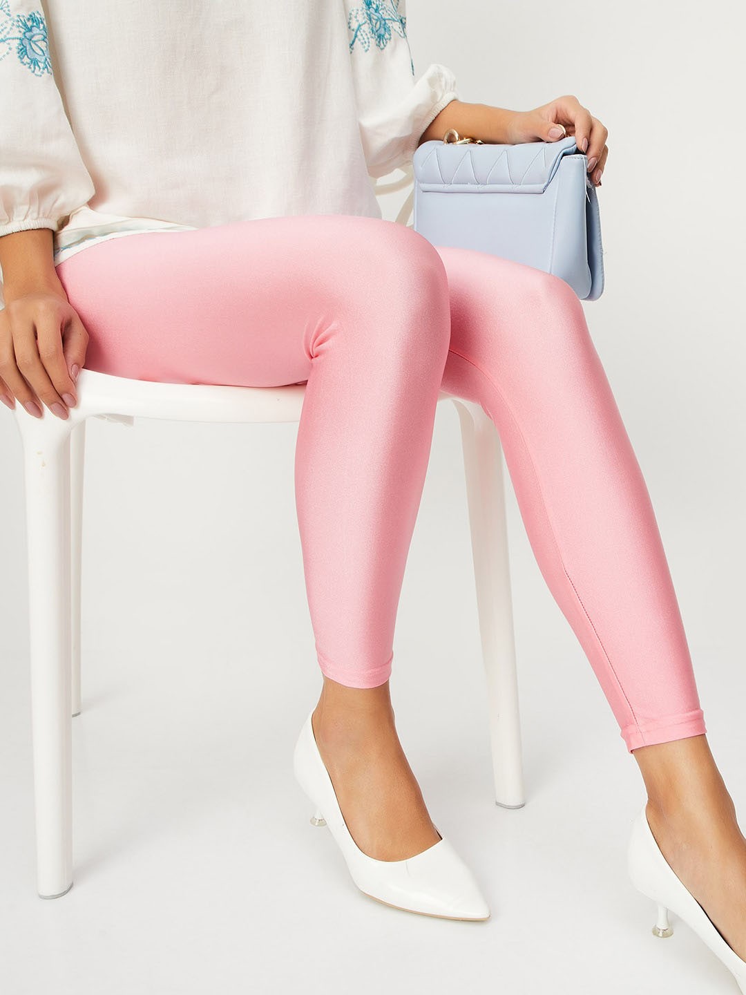 

max Cotton Ankle Length Leggings, Pink