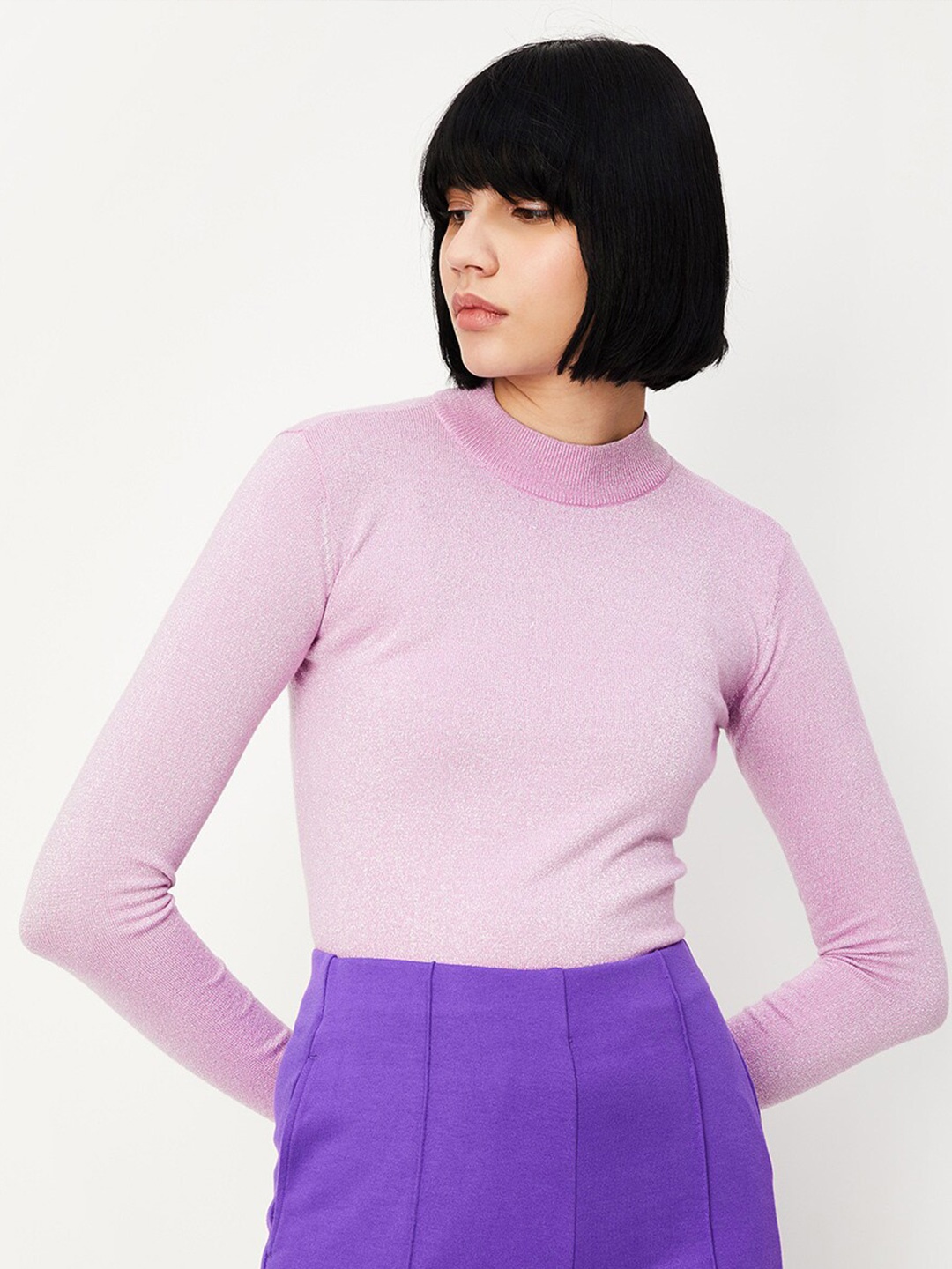 

max High Neck Pullover, Purple