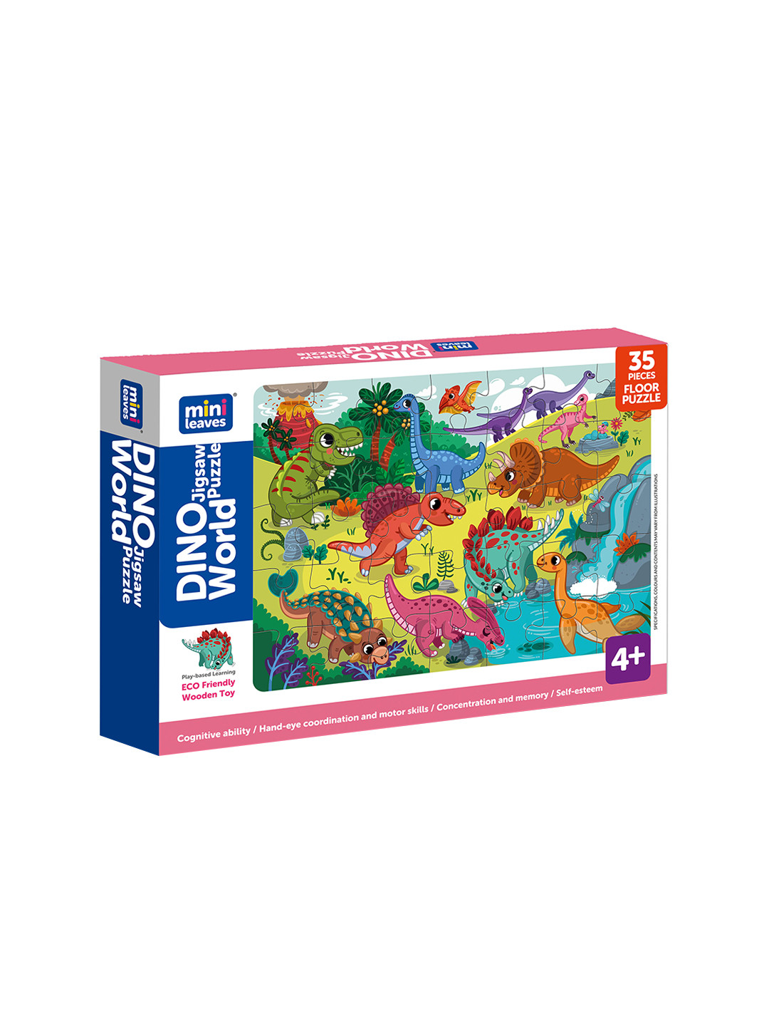 

Mini Leaves Kids Dinosaurs 35 Piece Puzzle Development Toy, Green