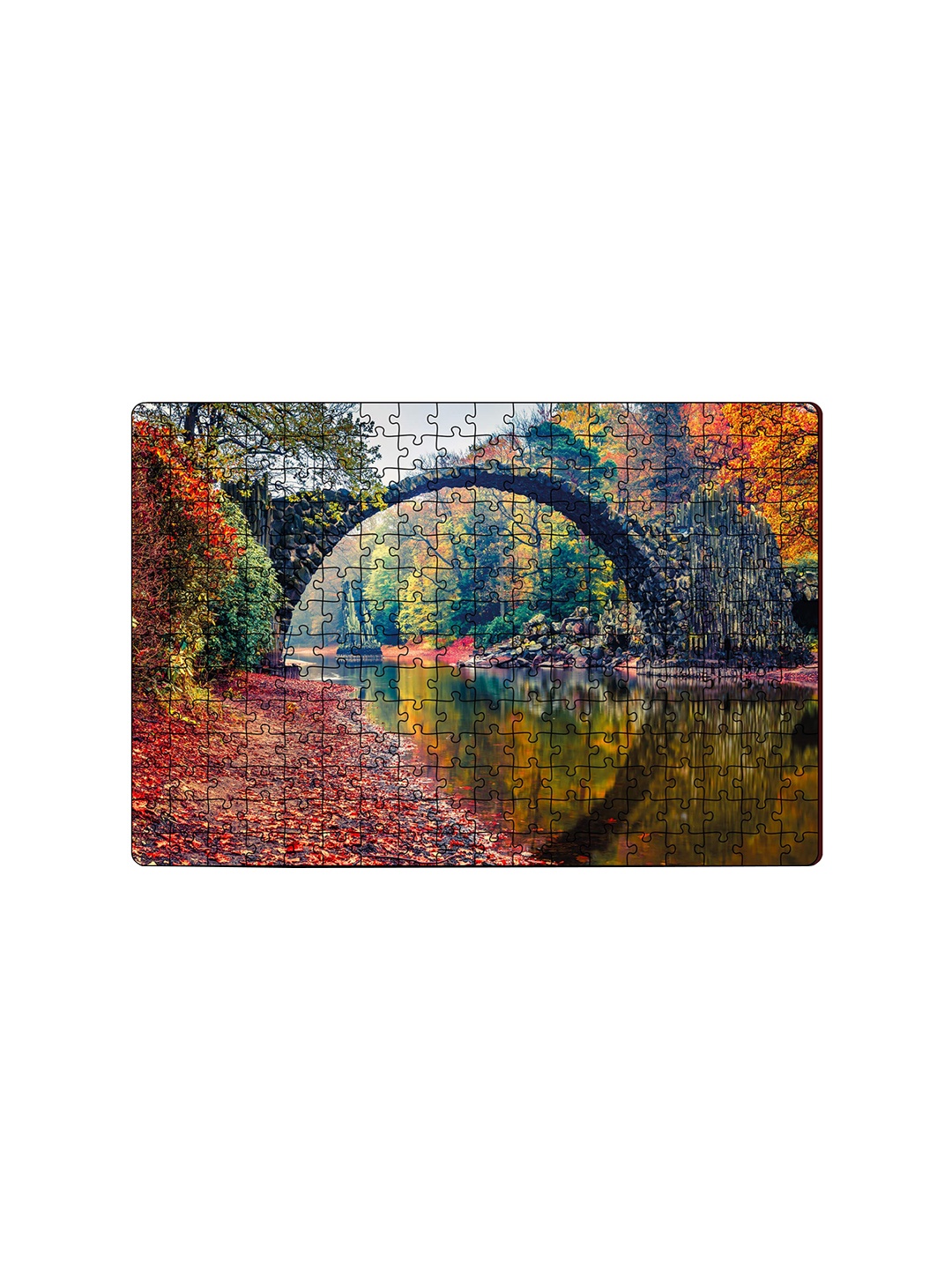 

Mini Leaves Kids Kromlau Park & Saxony Germany 252 Pieces Wooden Puzzles, Red