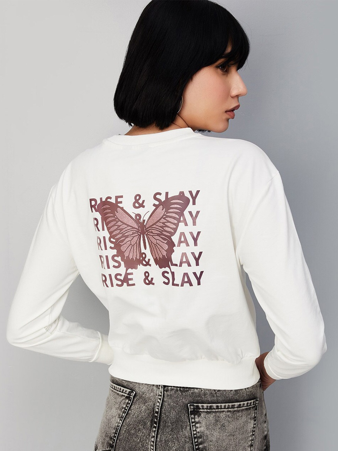 

max Graphic Printed Cotton Pullover, White