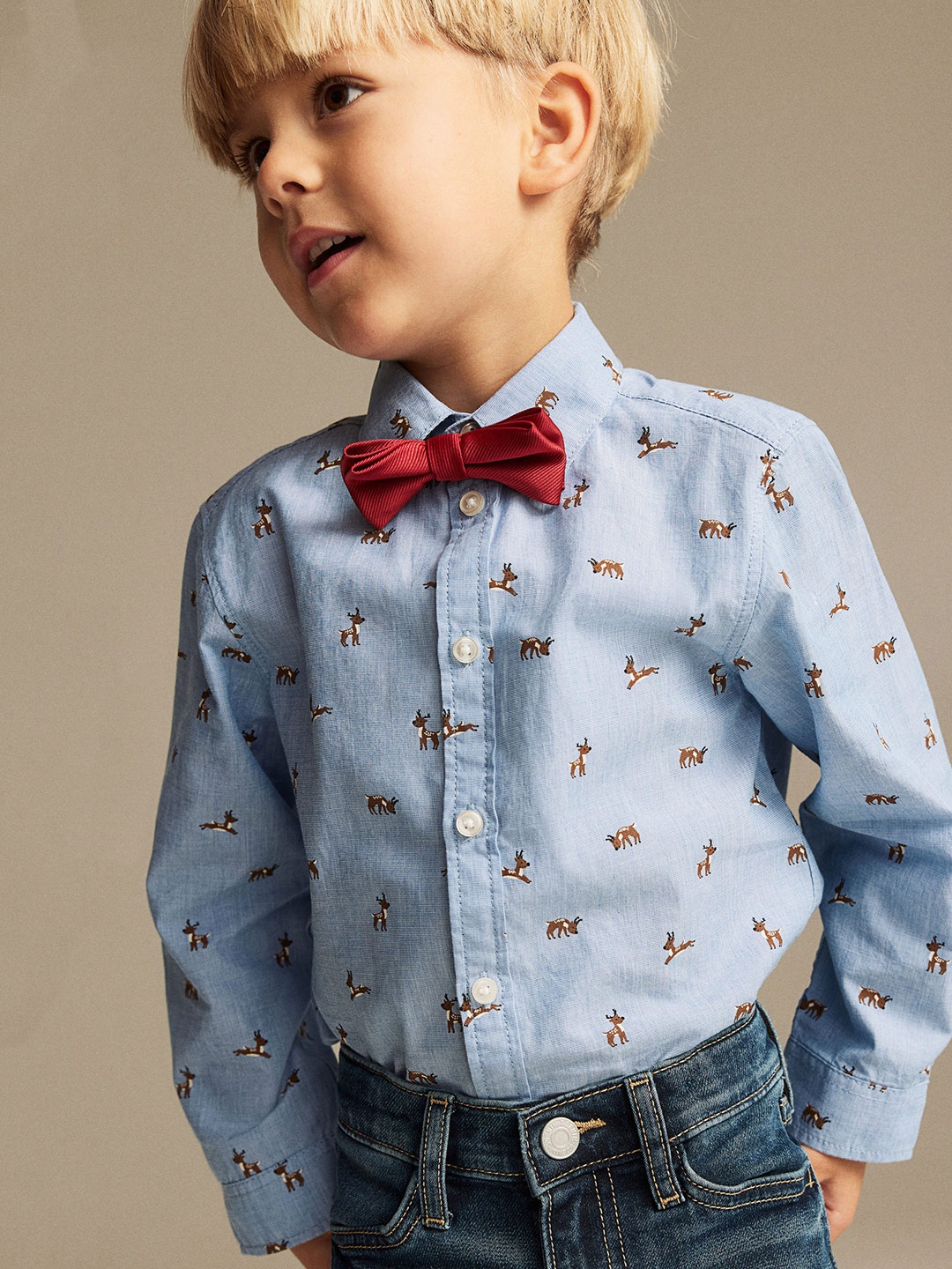 

H&M Boys Pure Cotton Shirt & Tie, Blue