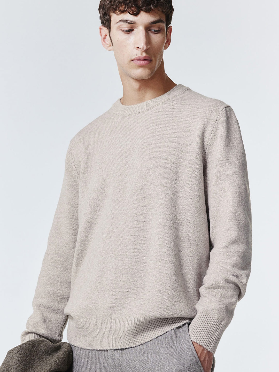 

H&M Regular Fit Fine-Knit Jumper, Beige